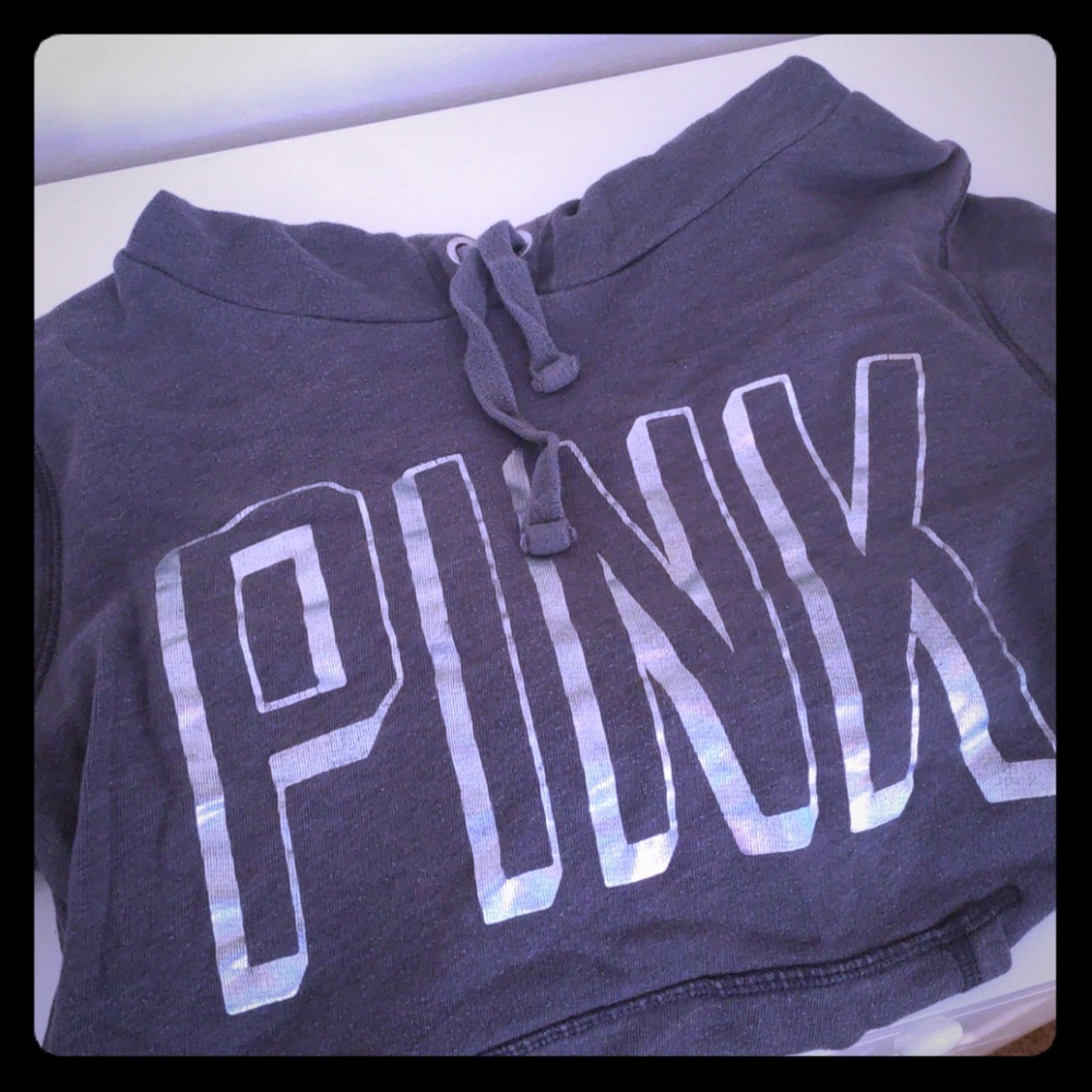 PINK hoodie Grey & silver